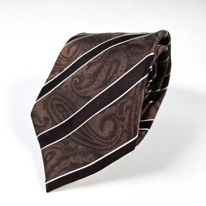 DONALD TRUMP Neck Tie Signature Collection Silk Brown Striped Paisley